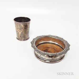 S. Kirk & Son Sterling Silver Julep Cup and Silver-plated Coaster