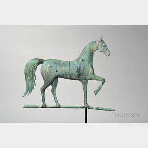 Molded Copper and Cast Zinc Prancing Horse Weathervane