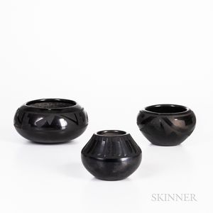 Three Contemporary Blackware Jars