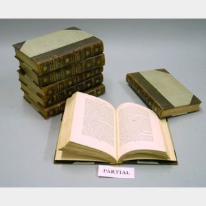 Gilt Brown Leather-bound Set of The Works of Sir Walter Scott