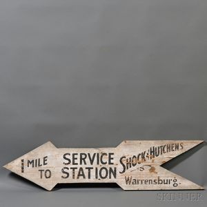 Painted Wooden Service Station Trade Sign