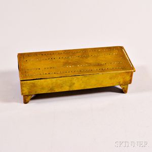 Locking Brass Cribbage Board/Box