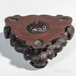 Large Carved Wood Stand
