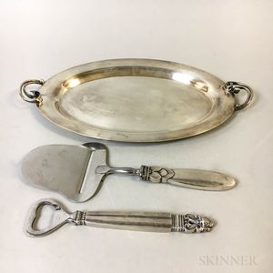Three Pieces of Danish Sterling Silver Tableware