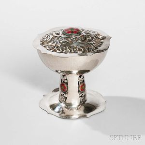 Edward VII Arts and Crafts Sterling Silver Potpourri and Cover