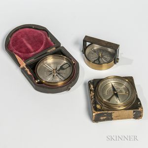 Two Combination Clinometer/Compass Instruments and a Field Compass