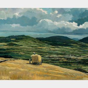 Eric Sloane (American, 1905-1985) Hay Harvest, Late Summer