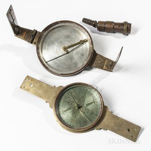 Two Brass Surveyor's Compasses for Restoration