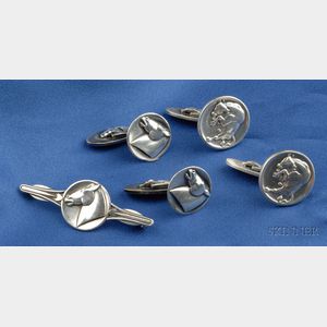 Three Sterling Silver Jewelry Items, Georg Jensen