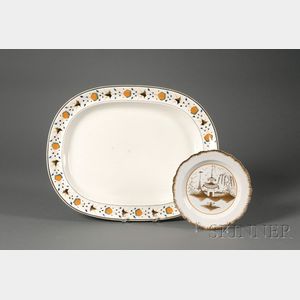 Creamware Platter and Plate
