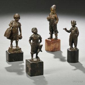Four Bronze Figures of Children