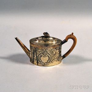 George III Sterling Silver Repousse Teapot