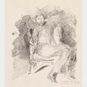 James Abbott McNeill Whistler (American, 1834-1903) Firelight: Joseph Pennell, No. 1