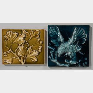Two J. & J.G. Low Art Tile Works Art Pottery Panels