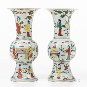 Pair of Wucai-style Vases