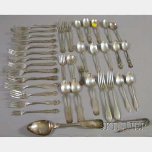 Approximately Thirty-seven Assorted Silver Flatware Items