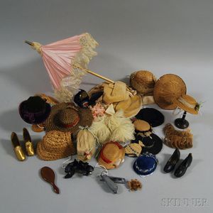 Small Group of Doll Hats and Accessories