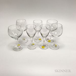 Thirty-one Pieces of Colorless Glass Stemware