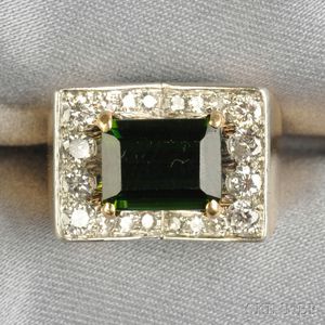Green Tourmaline and Diamond Ring, Trabert & Hoeffer