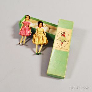 Two Small Dorothy Heizer Dolls and an Original Box