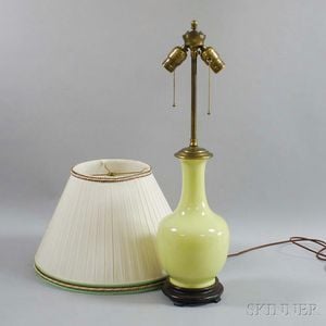 Yellow-glazed Porcelain Bottle Vase