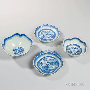 Four Canton Export Porcelain Serving Items