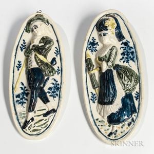 Pair of Staffordshire Wieldon "Patricia and her Lover" Plaques