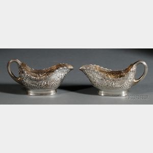 Pair of Tiffany & Co. Sterling Repousse Sauce Boats