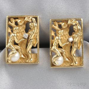 Whimsical 14kt Gold Cuff Links
