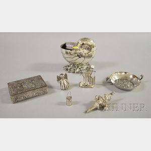 Six Decorative Silver and Silver Plated Table Items