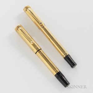 Two Tibaldi 18kt Gold-filled Overlay Safety Pens