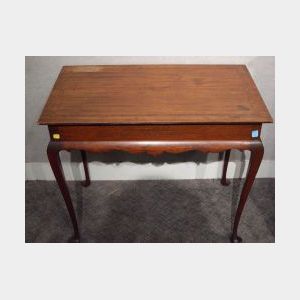 Charak Furniture Queen Anne Style Mahogany Inlaid Side Table