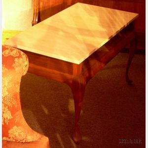 Queen Anne Style Marble-top Teakwood Low Table