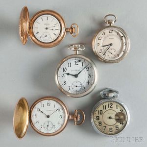 Howard, Two Waltham, and Two Other Pocket Watches