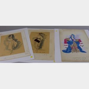 Group of Assorted Costume Designs and Other Ephemera