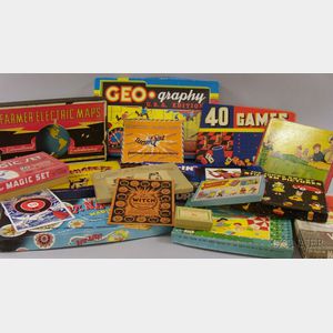 Approximately Seventeen Assorted Mid-20th Century Games and Toys