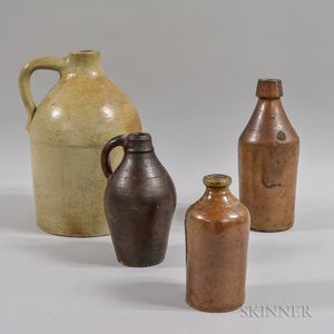 Three Stoneware Bottles and a Jug