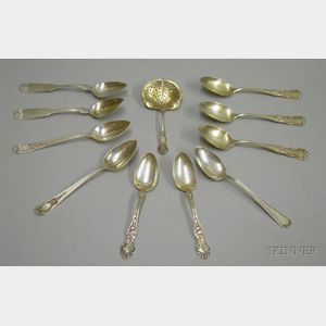 Eleven Sterling and Coin Silver Spoons.