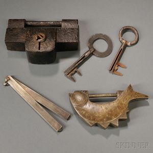 Two Metal Locks with Keys