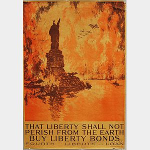 Joseph Pennell That Liberty Shall Not Perish From the Earth WWI Lithograph Poster