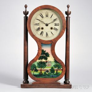 Joseph Ives Hour Glass "Wagon Spring" Clock