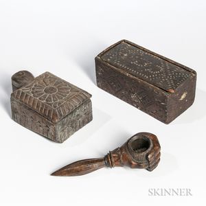 Two Carved Boxes and Nutcracker