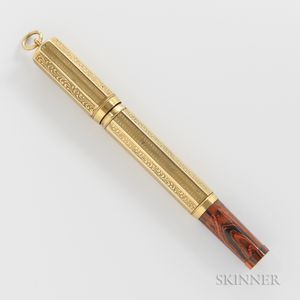 Waterman 42 "Continental" Faceted Overlay Ring-top Safety Pen