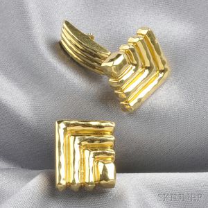 18kt Gold Cuff Links, Henry Dunay