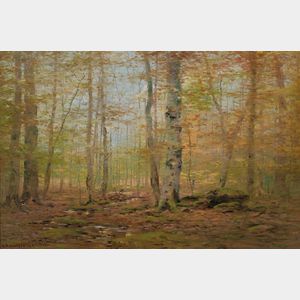 Dubois Fenelon Hasbrouck (American, 1860-1934) Sunny Autumn Woodland