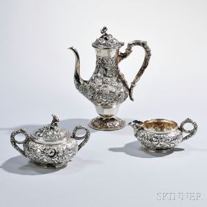 Assembled Three-piece S. Kirk & Son Silver Coffee Service