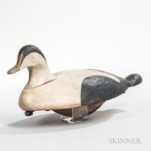Carved and Painted Eider Decoy