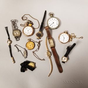 Collection of Twelve Wrist and Pocket Watches