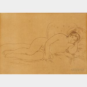 Pierre-Auguste Renoir (French, 1841-1919) Femme nue couchée, tournée à droite (2e planche)