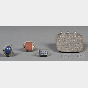 Four Middle Eastern Silver Jewelry Items